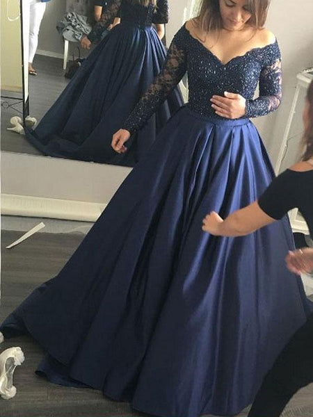 Duchesse-Linie Schulterfrei Sweep/Pinsel zug Satin Übergröße Abendkleider mit Perlen verziert