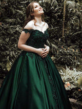 Duchesse-Linie Schulterfrei Ärmellos Bodenlange Satin Abendkleider mit Spitze