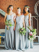 A-Linie/Princess-Linie Chiffon Bodenlange Ärmellos Brautjungfernkleid