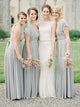 A-Linie/Princess-Linie Chiffon Bodenlange Ärmellos Brautjungfernkleid