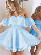 A-Linie/Princess-Linie Schulterfrei Chiffon Ärmellos Kurze/Mini Kleid mit Applikationen Spitze