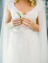 A-Linie/Princess-Linie V-Ausschnitt Bodenlange Ärmellos Tüll Brautkleid mit Spitze