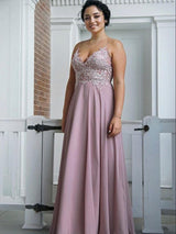 Empire-Stil Spaghettiträger Sweep/Pinsel zug Chiffon Abendkleider mit Spitze